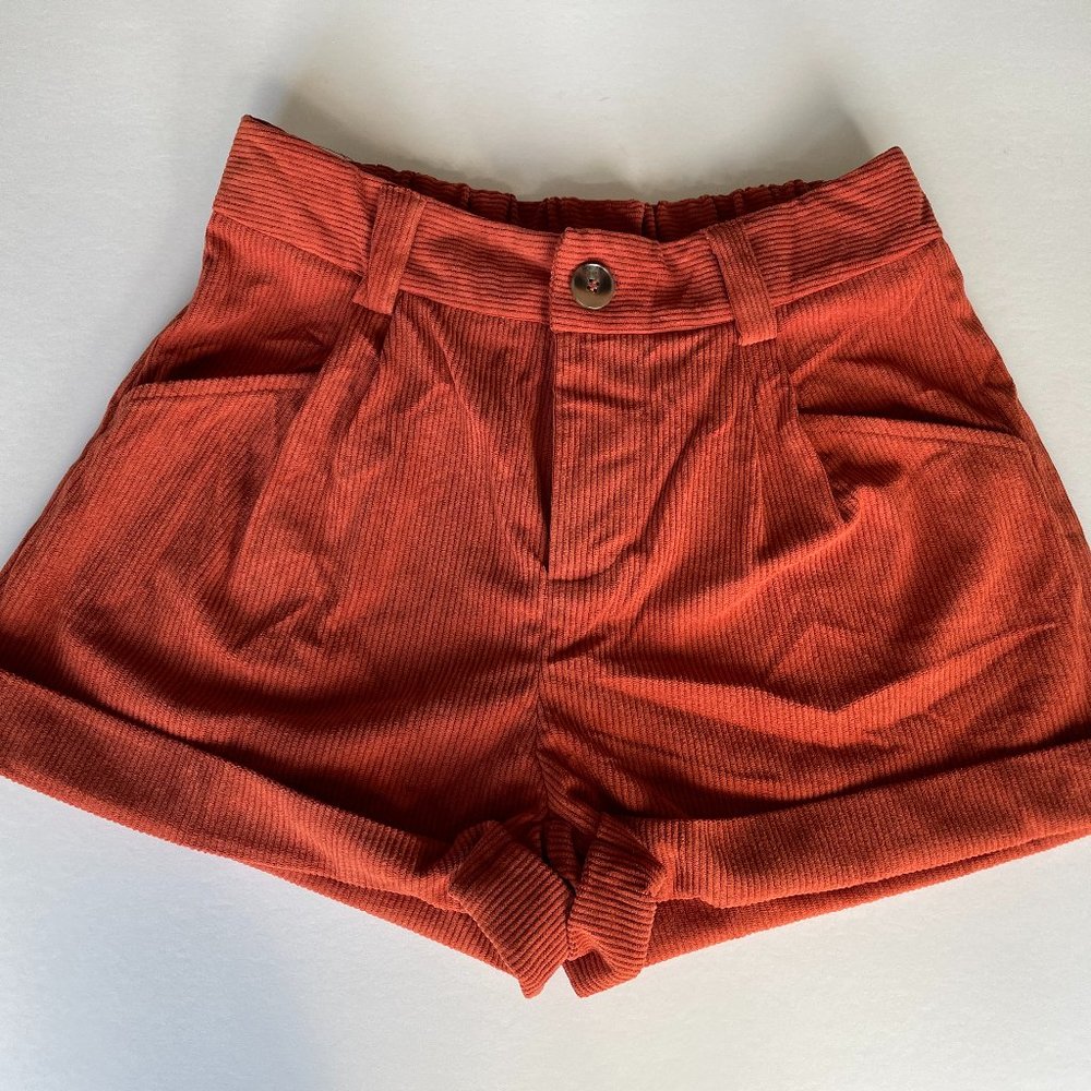 Corduroy Shorts - Rust Orange